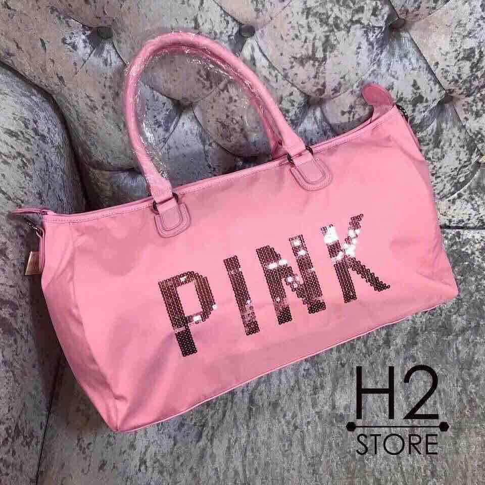 Túi du lịch PINK size đại chống thấm nước kèm dây đeo chéo