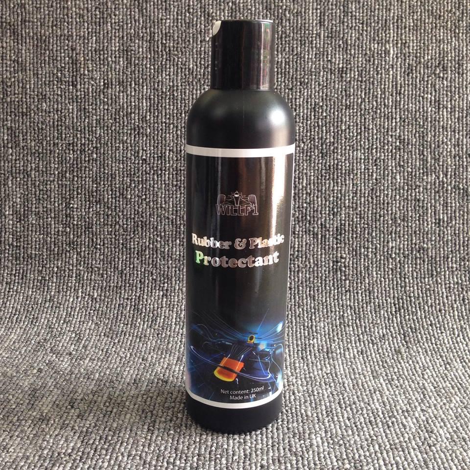 Bảo Dưỡng, Đánh Bóng Nhựa Nhám và Cao Su WILLF1 Rubber Protectant 250ml Tặng Kèm Mút