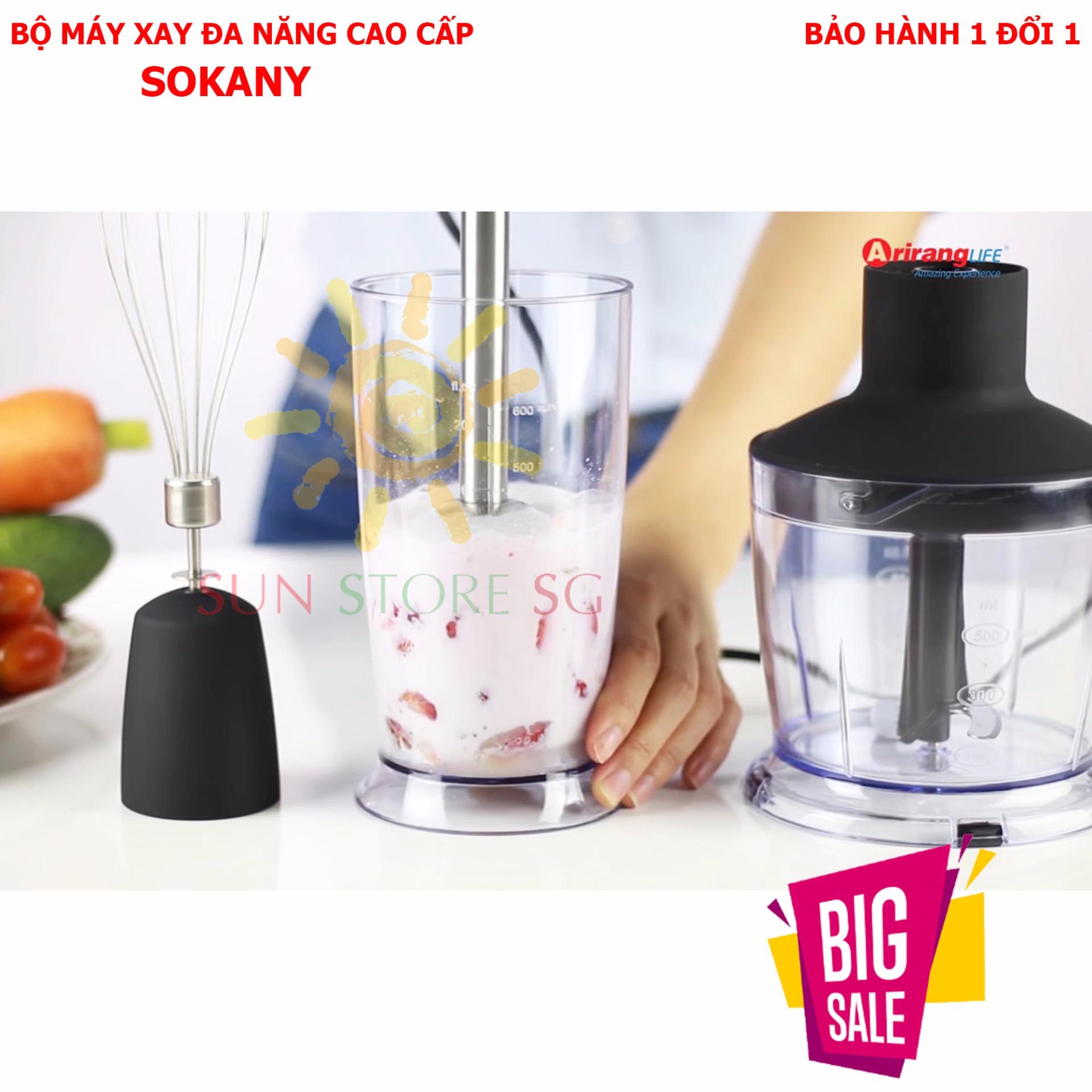 Bo May Xay Cam Tay Sinh Tố Đa Chức Năng SOKANY (Xay  Sinh Tố + Đánh Kem + Đánh Trứng + Nhào Bột) Vô Cùng Tiện Lợi và Tiết Kiệm, Tặng phiếu bảo hành 1 năm Toàn quốc