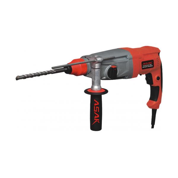 Máy khoan đục 950w asak z1a-as- 3203sre, khả năng khoan đục: mũi đục 14mm,mũi khoan sắt 13mm, mũi khoan bê tông 32 mm - điện áp sử dụng 220v- 50hz - tốc độ không tải 0-1300 lần /phút có 3 chức nămg + đảo chiều,
