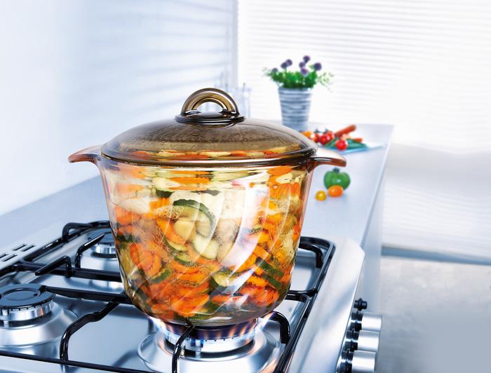 Nồi thủy tinh Luminarc Amberline Trianon 3.5L thân xoắn đáy nhám