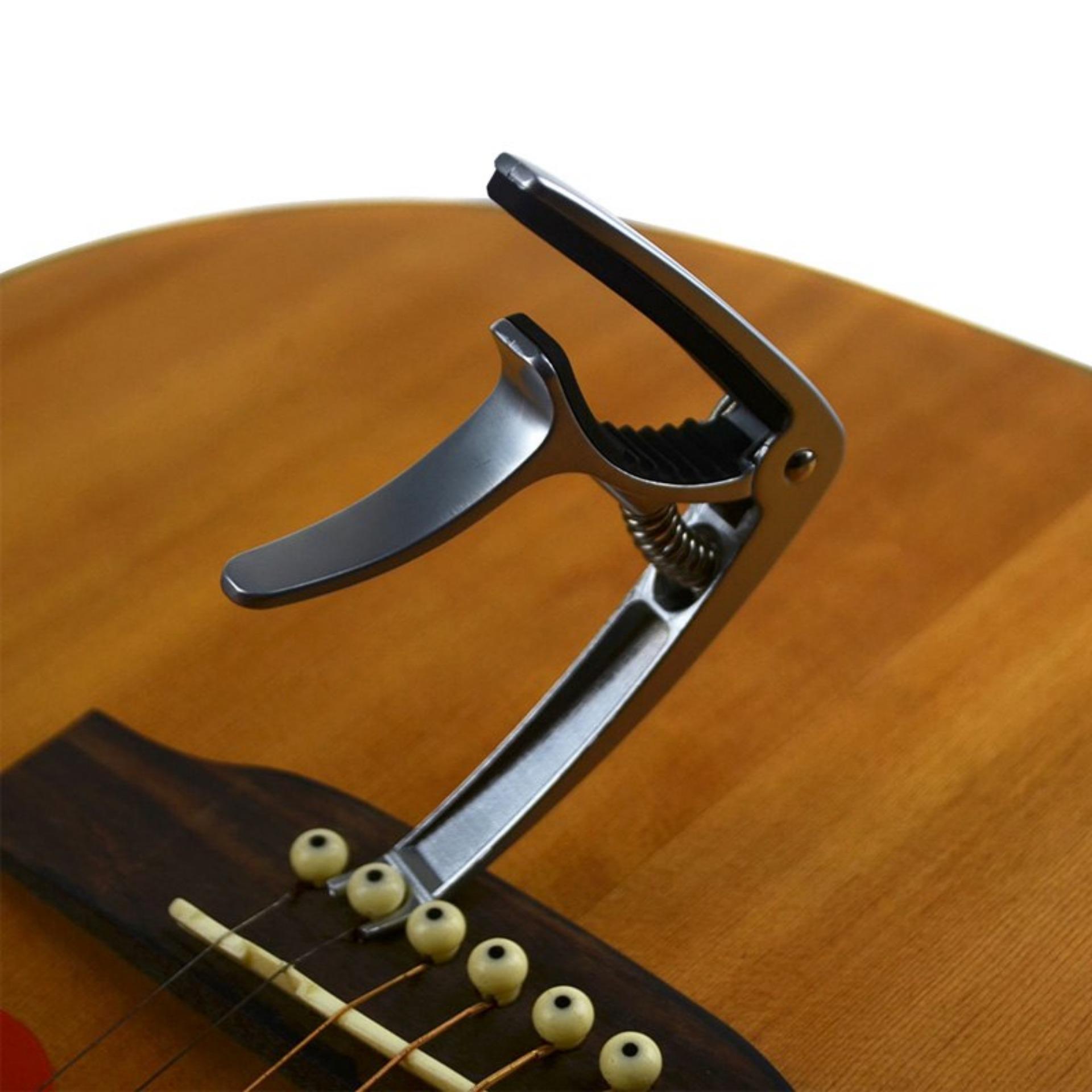 Kẹp Capo đàn guitar inox 2 chức năng màu đen