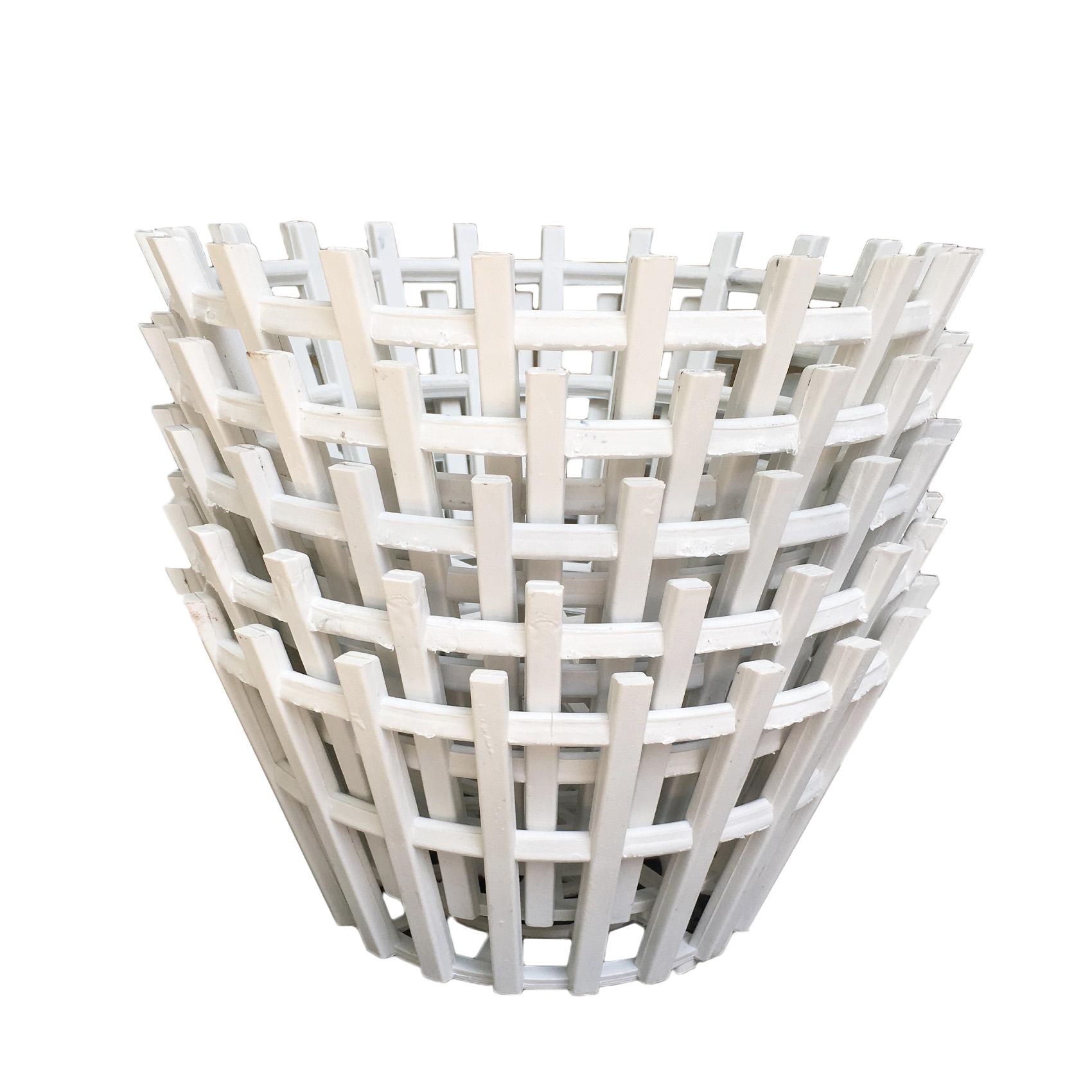 Bộ 5 chậu lan giả gỗ trắng - đường kính miệng 29cm