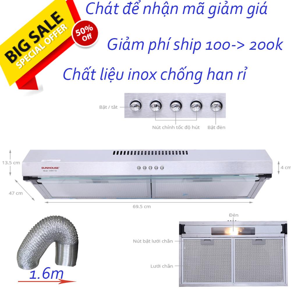 máy hút mùi sunhouse 6118i chức năng hút mùi, khử mùi an toàn thuận tiện cho người sử dụng