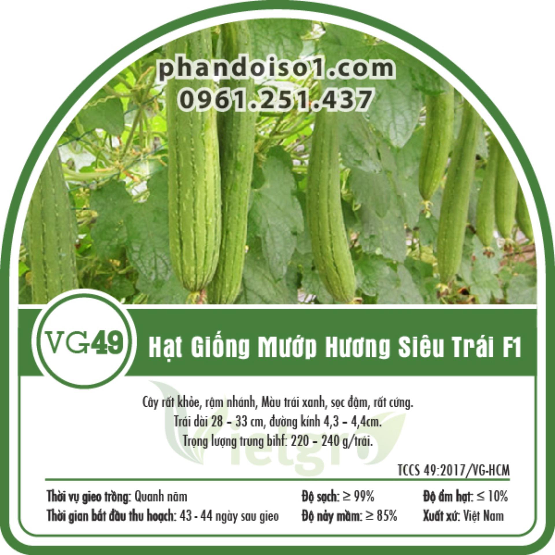 Hạt Giống Mướp Hương Siêu Trái F1 Vietgro