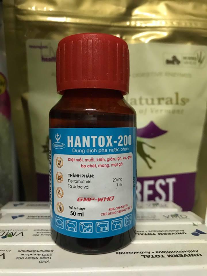 Xịt Muỗi, Bọ Chét, Ve, Ruồi, Gían, Rận, Gẻ Trong Nhà Ngoài Sân Hantox 200 Hanvet CHAI NHỎ 50ML
