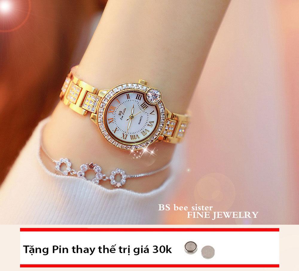 Đồng hồ nữ Bee Sister đính đá sang trọng - BS48 - màu vàng