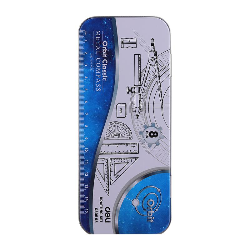 Bộ compa, thước kẻ deli g30505 - 8 món