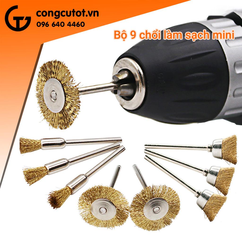 Bộ 9 chổi đánh rỉ - chổi đánh gỉ 9 món