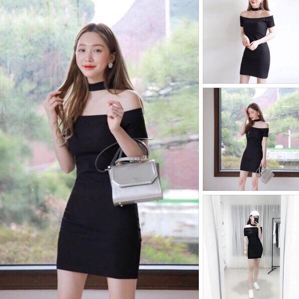 Đầm body vòng choker
