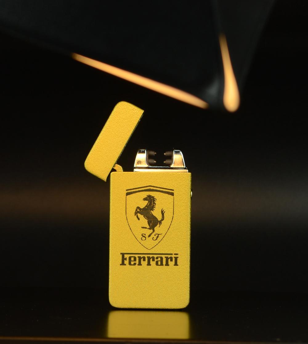 Hột quẹt bật lửa 2 tia plasma in logo hãng xe FERRARI