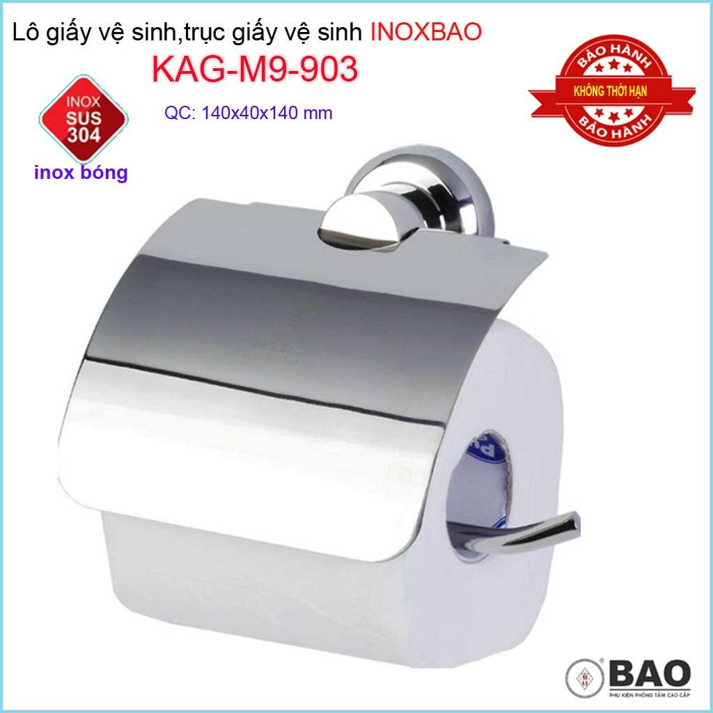 [HCM]Hộp đựng giấy vệ sinh Inox Bảo KAG-M9-903, Móc giấy toilet SUS304 inox dập khuôn cao cấp thiết kế tuyệt đẹp