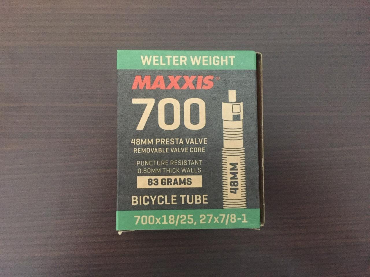Săm xe đạp maxxis 700×18/25c van fv 48l/60l welter weight cho vành 700c