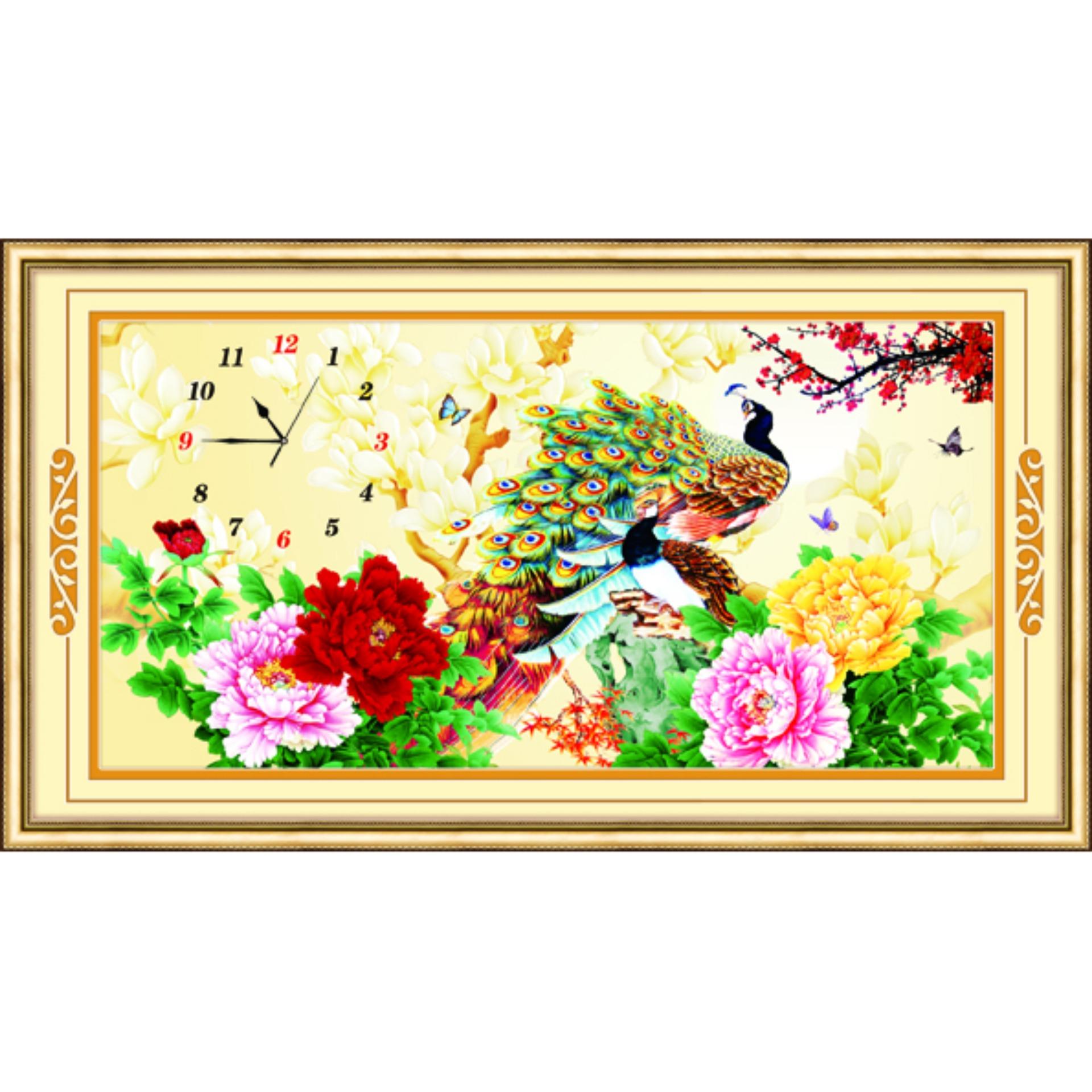 xả hàng tồn TRANH ĐÍNH ĐÁ ĐỒNG HỒ KHỔNG TƯỚC MẪU ĐƠN 77465 (68X37 cm) CHƯA ĐÍNH