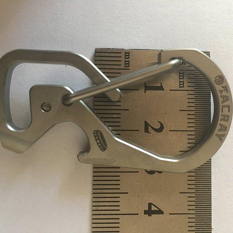 TACRAY - Móc khóa Titan Carabiner đầu tròn kèm mở bia