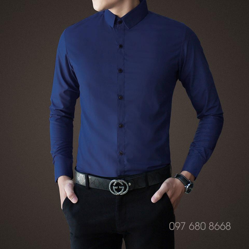 Sơ mi lụa trơn cực chất