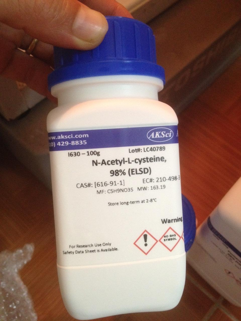 Hóa chất: N-Acetyl-L-cysteine, 98% (ELSD)
