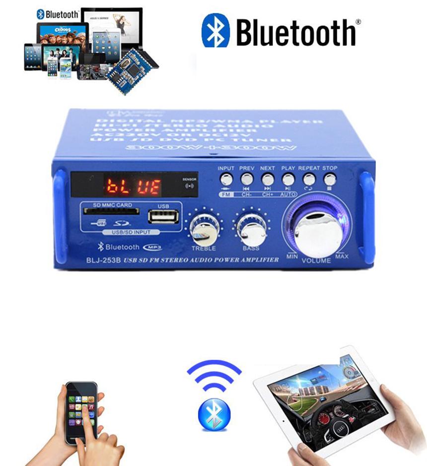 Amply oto bai Bộ âm ly karaoke Chinh amply karaoke hay Âm ly karaoke - Amly Bluetoth công suất lớn bass siêu trầm - Tích hợp 2 cổng mic - Dễ dàng sử dụng và di chuyển- Mã BH 12
