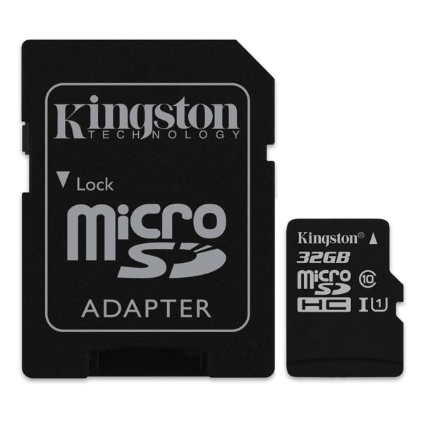 Bộ 2 Thẻ nhớ Kingston Micro SDHC Class10 32GB và Adapter (Đen)