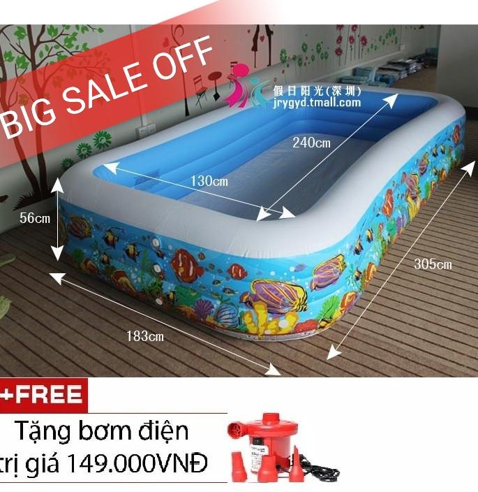 Bể phao bơi intex đại dương kích cỡ lớn loại 1 tặng kèm bơm điện