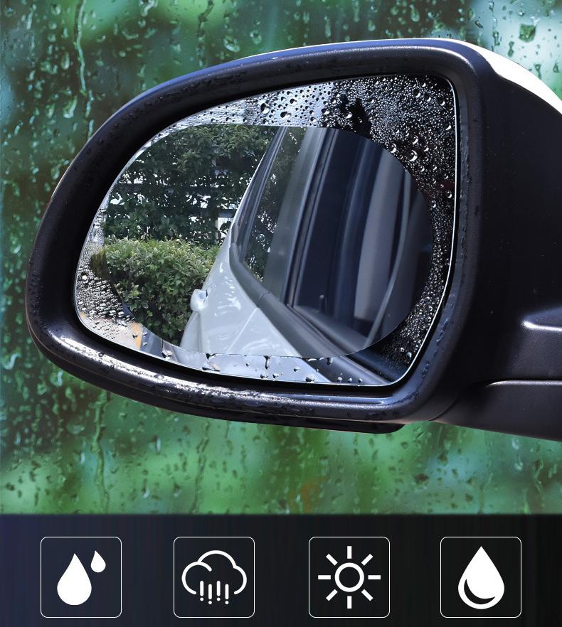 [Xem VIDEO] 2 Miếng dán chống đọng nước và Chống lóa gương ô tô, xe máy (Loại to bầu dục 100x145mm) Hàng Nhật - DGC19