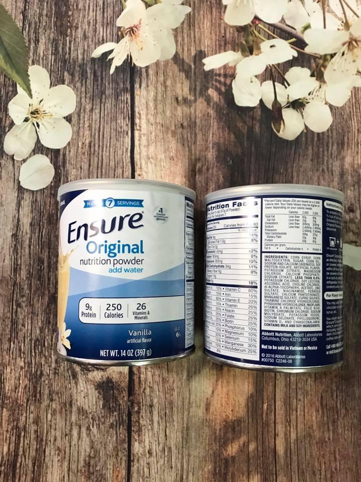 Sữa bột ensure original nutrition powder vani 397g