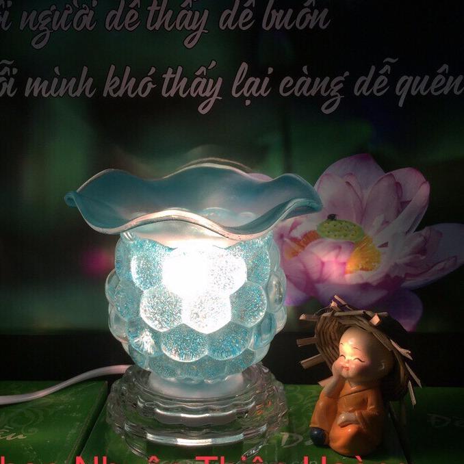 Đèn xông tinh dầu thủy tinh + tinh dầu tùy chọn