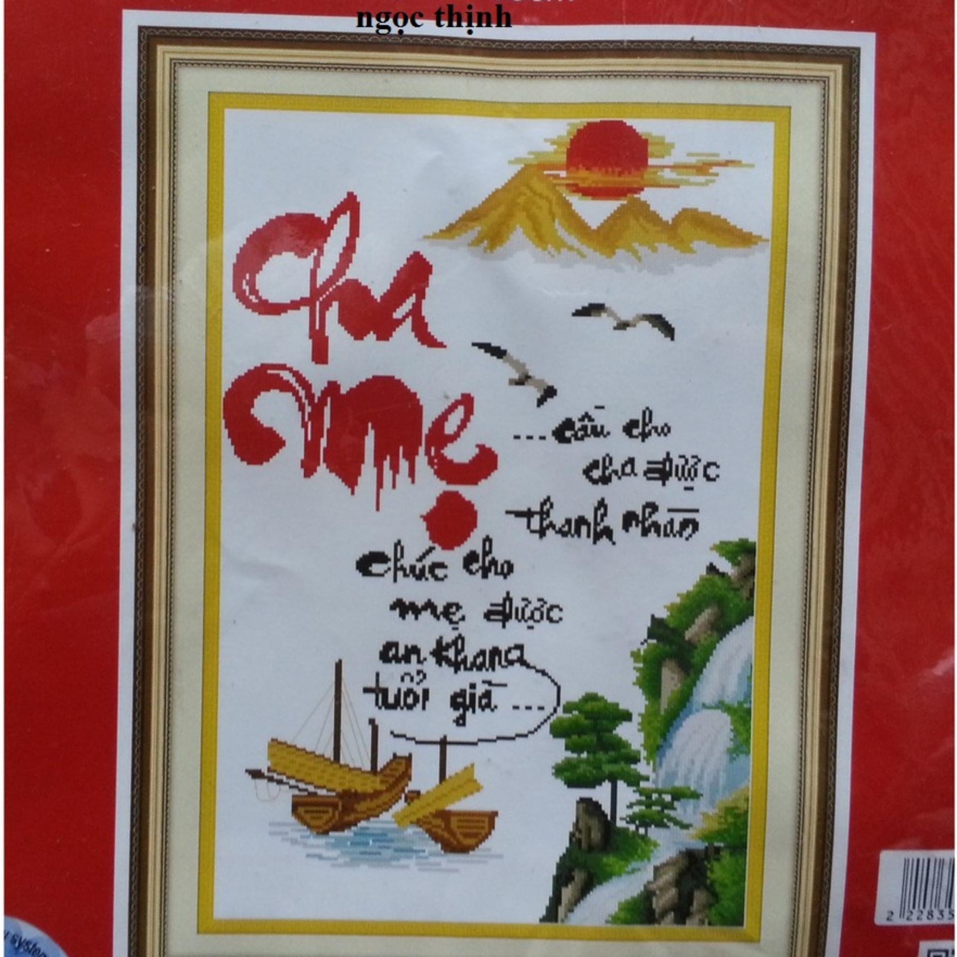 Tranh thêu chữ thập cha mẹ 222835- Ngocthinhshop