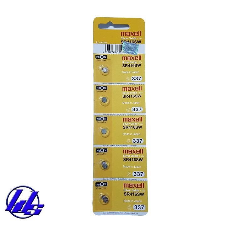 Pin đồng hồ đeo tay sr416sw - 337 maxell - vỉ 5 viên