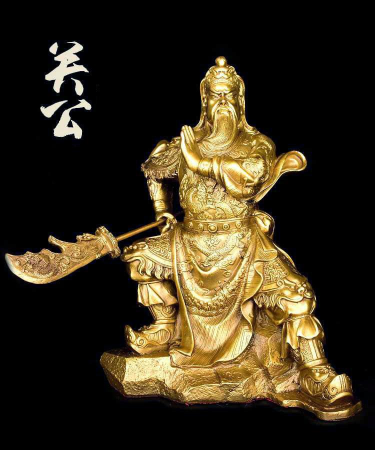 Tượng Quan Công Vân Trường Múa Đao mỹ nghệ bằng đồng thau