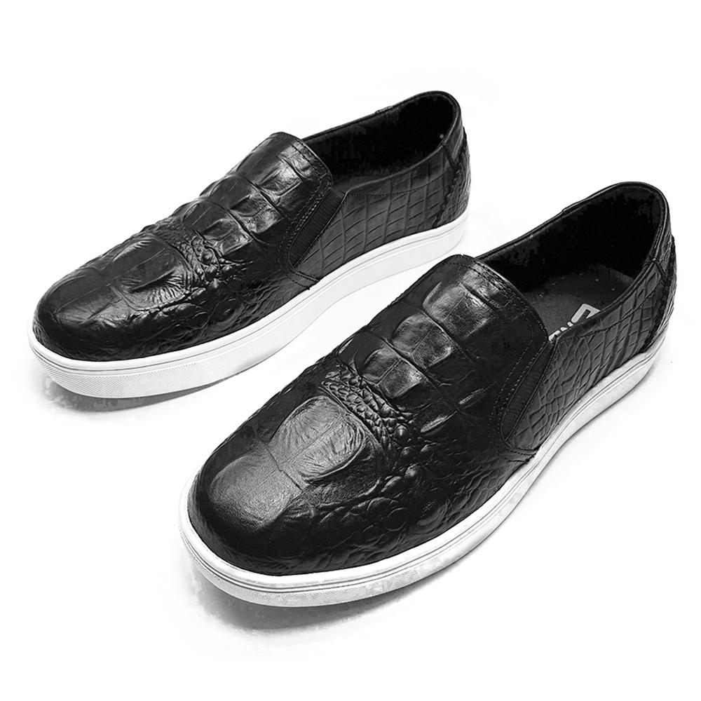 Giày Slip On Nam Da Bò Thật Vân Cá Sấu Siêu Cá Tính Ensado SL01LG (Đen - Nâu)