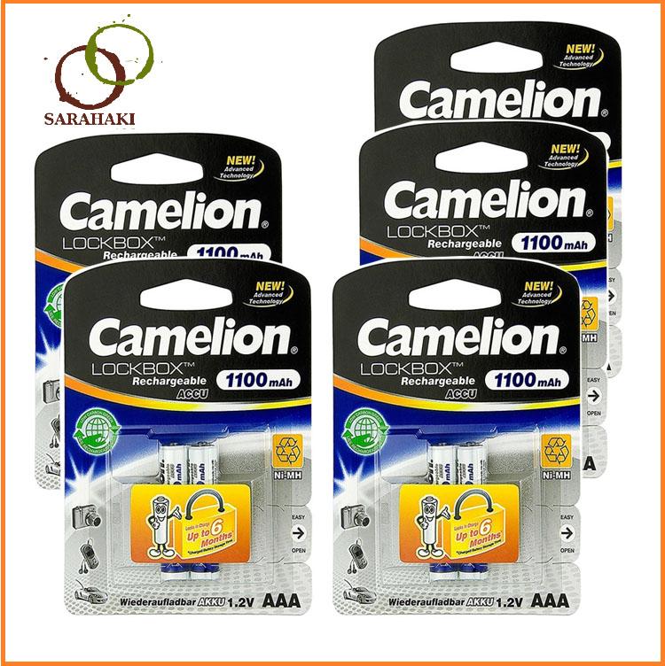 5 vỉ pin sạc aaa camelion 1100 mah, pin sạc đũa 1.2v