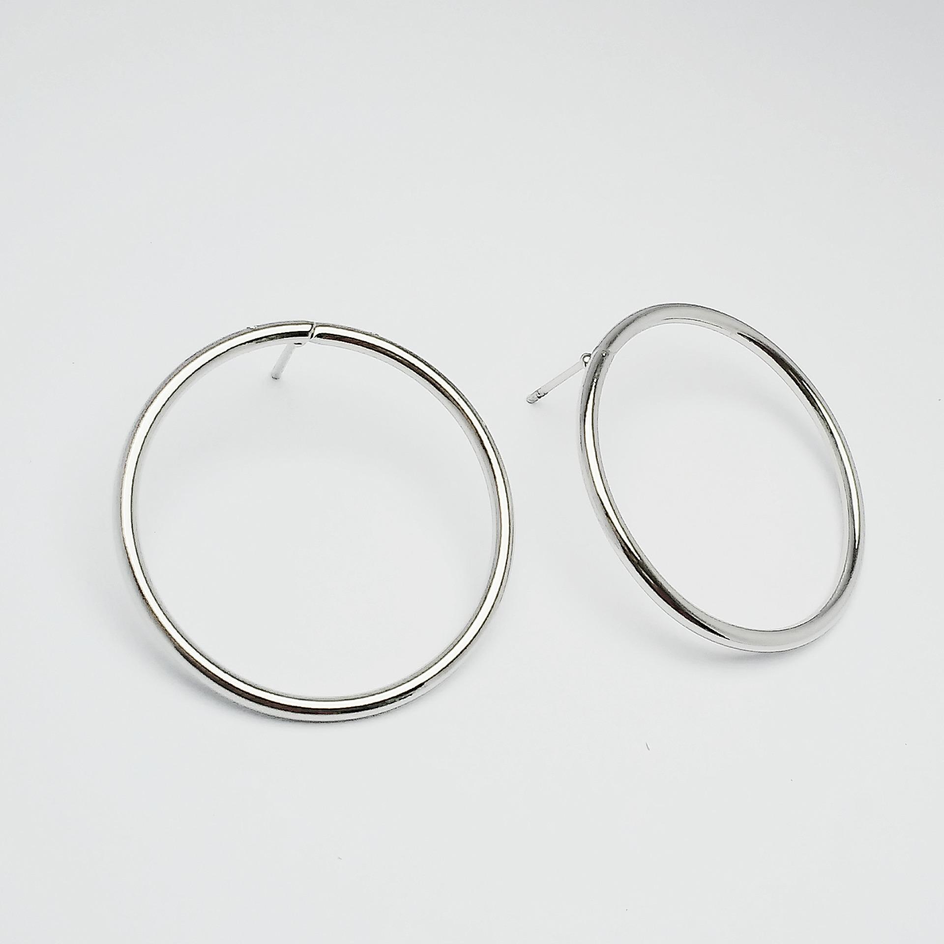 Bông Tai Khoen Tròn Nhỏ Đơn Giản Thời Trang Phong Cách Hàn Quốc - Đường Kính 3.5cm - Minimal Circle Hoop -  Màu Bạc - TITIAN
