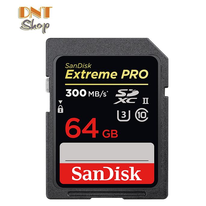 Thẻ nhớ sdxc sandisk extreme pro uhs-ii u3 2000x 64gb 300mb/s