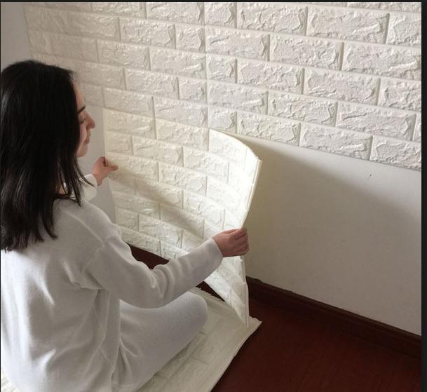 >> BÁO GIÁ BỘ 20 MIẾNG XỐP DÁN TƯỜNG 3D CHỊU LỰC, CHỐNG NƯỚC, CHỐNG ẨM MỐC 70X77CM DT 26- TRẮNG | Shopee Lazada Sendo Tiki mới nhất 173 10 tấm Xốp Dán Tường 3D Giả Gạch / Chịu lực, chống nước, chống ẩm mốc / 70x77cm