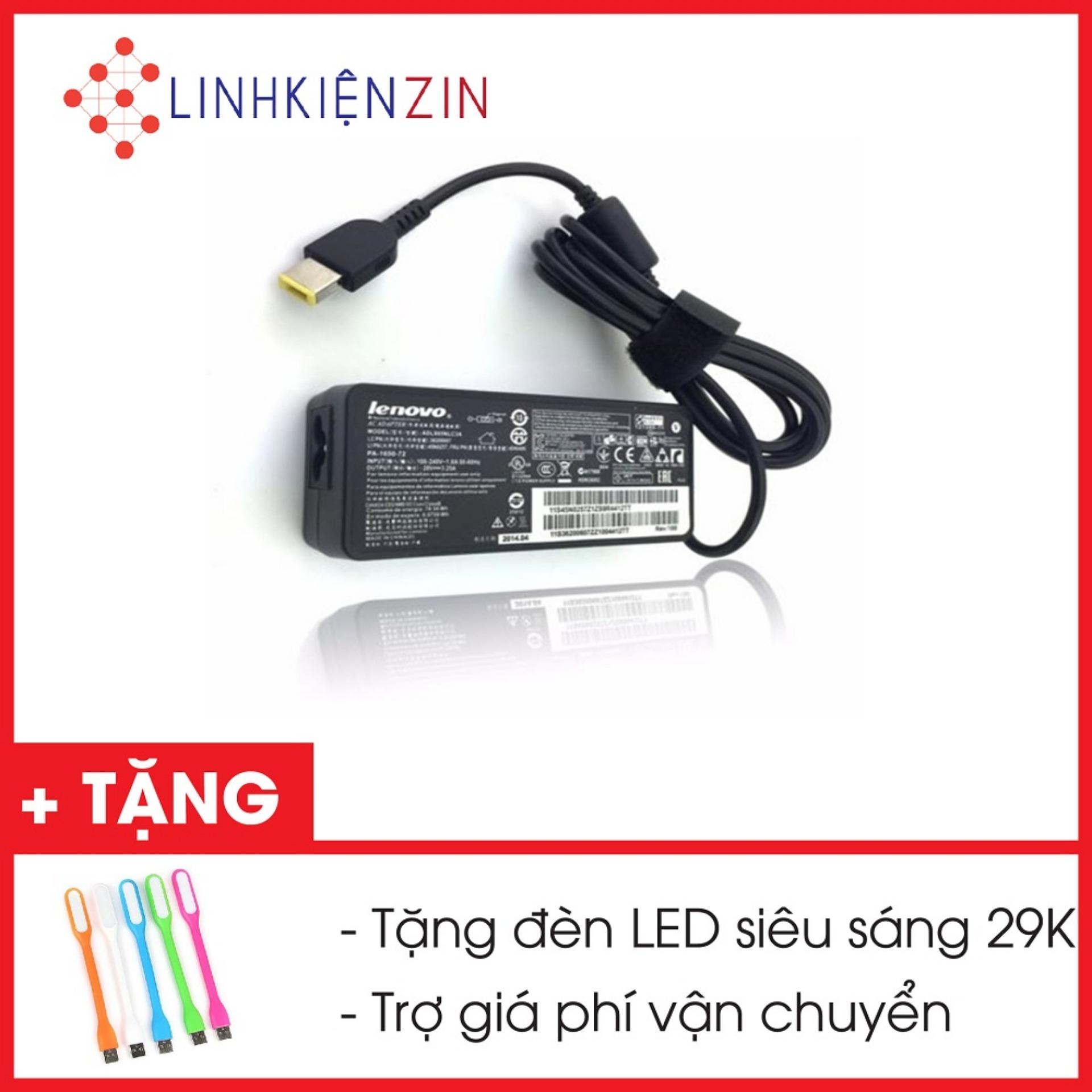 Sạc laptop lenovo thinkpad s1 x250 x260 20v 3.25a vuông tặng đèn led usb