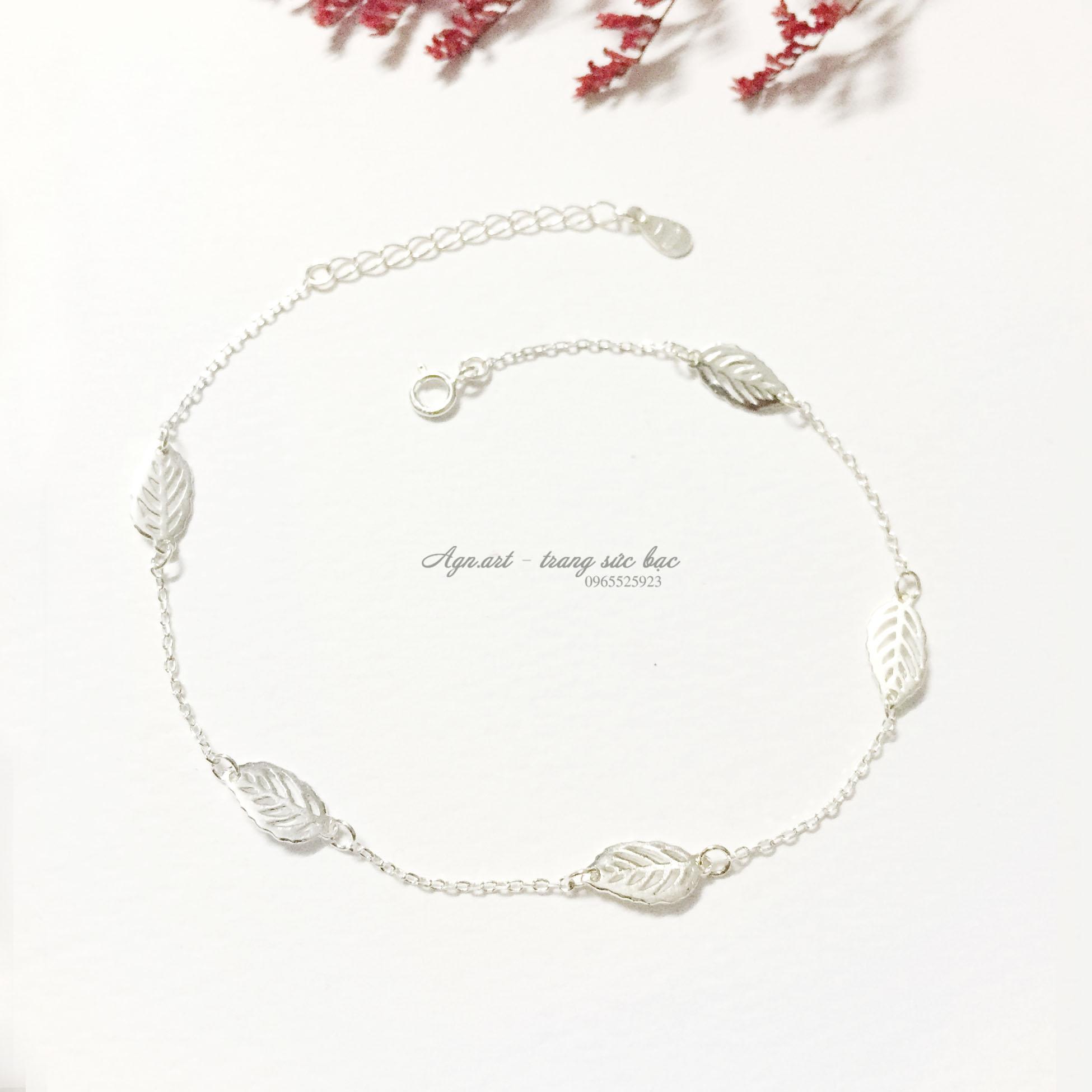 Lắc chân nữ bạc ý - hình chiếc lá