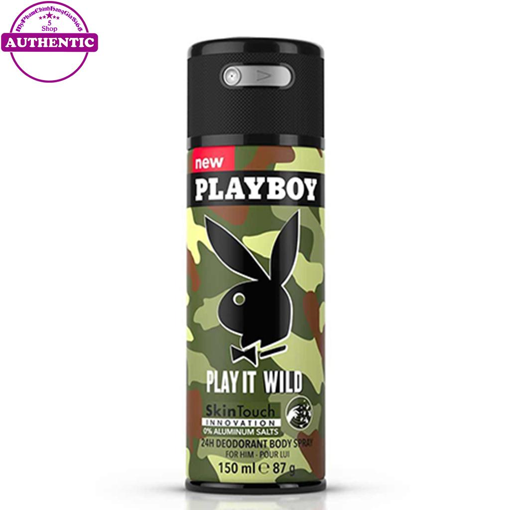 Xịt khử mùi nam playboy 150ml play it wild