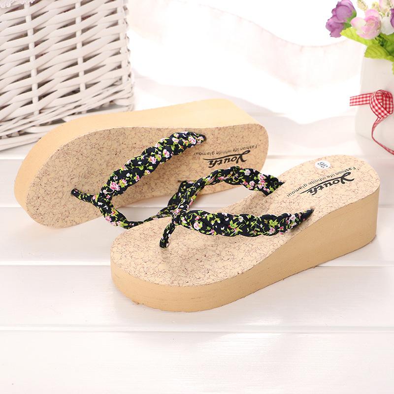 Dép xỏ ngón quai tết chéo - đế cao 5cm