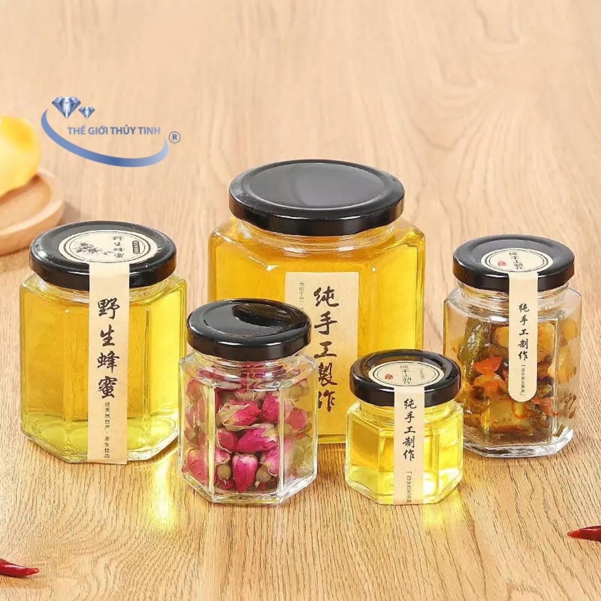 [HCM]HŨ THỦY TINH LỤC GIÁC ĐỰNG THỰC PHẨM 280ML