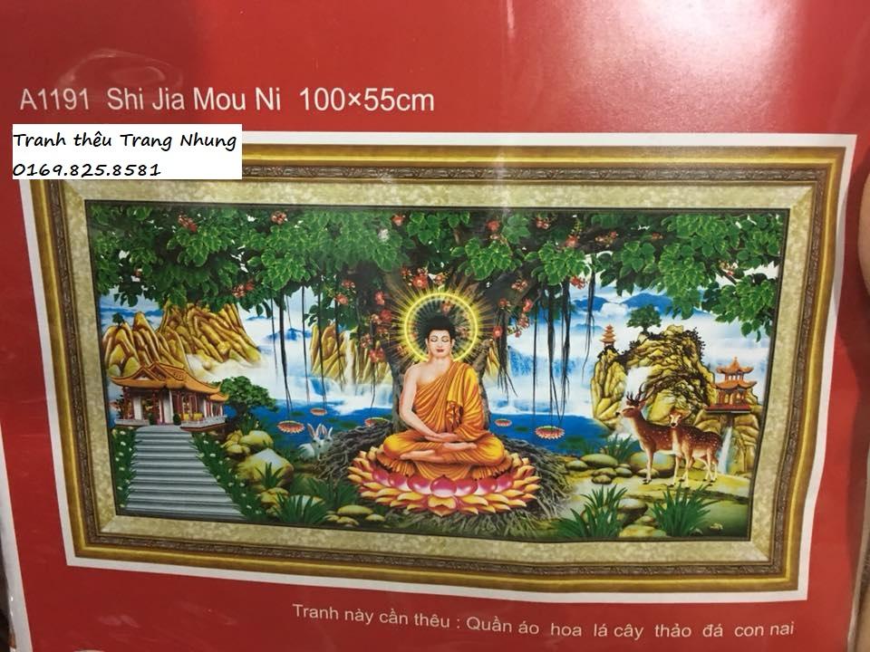 Tranh thêu chữ thập phật thích ca a1191 100x55cm