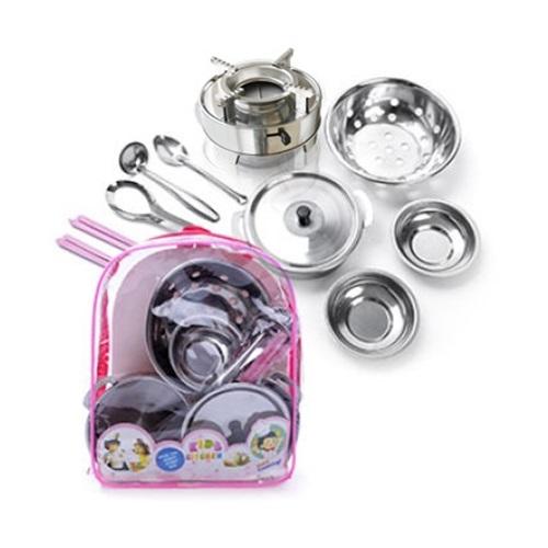 Đồ Chơi Nấu Ăn Bằng INOX  100% Cho Bé Học Tập Nấu Ăn Như Thật