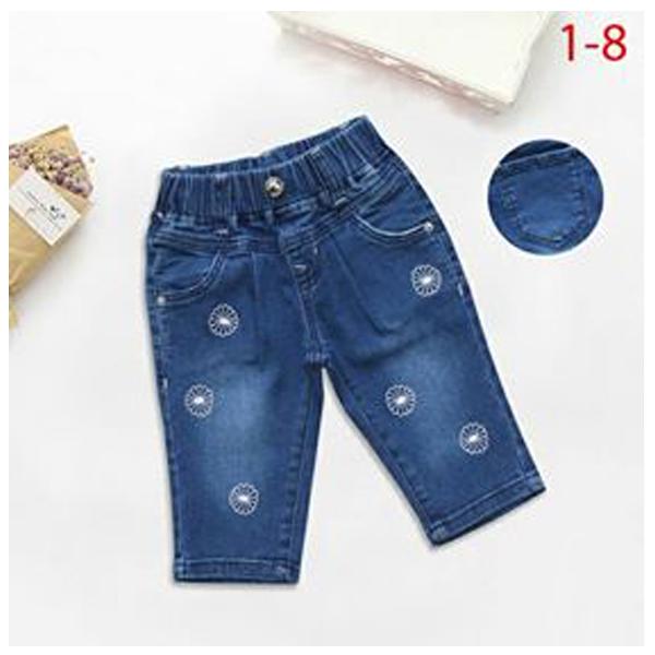 Quần jean lửng bé gái thêu Nexxi 1-5 tuổi