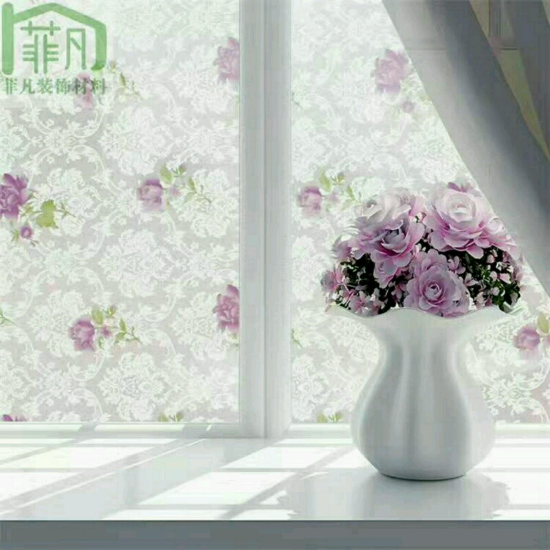 Giấy dán kiếng khổ 5mx45cm Hoa tím siêu đẹp