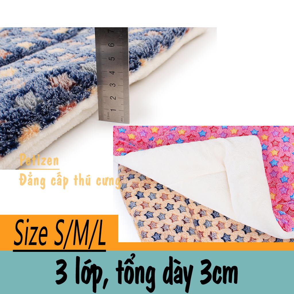 Chăn bông nỉ cao cấp siêu ấm siêu dày cho Chó Mèo dưới 4kg cỡ S 50x32cm