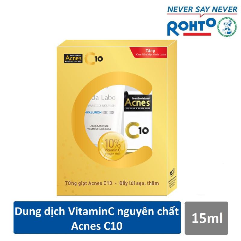 Dung dịch Vitamin C dưỡng da Acnes C10 15ml + Tặng Kem rửa mặt Hada Labo 80g