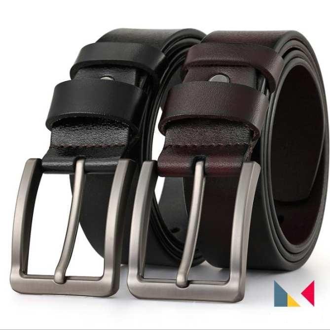 COMBO bộ 2 dây nịt khóa kim ,Thắt lưng da nhập khẩu cao cấp italia ( nâu và đen)