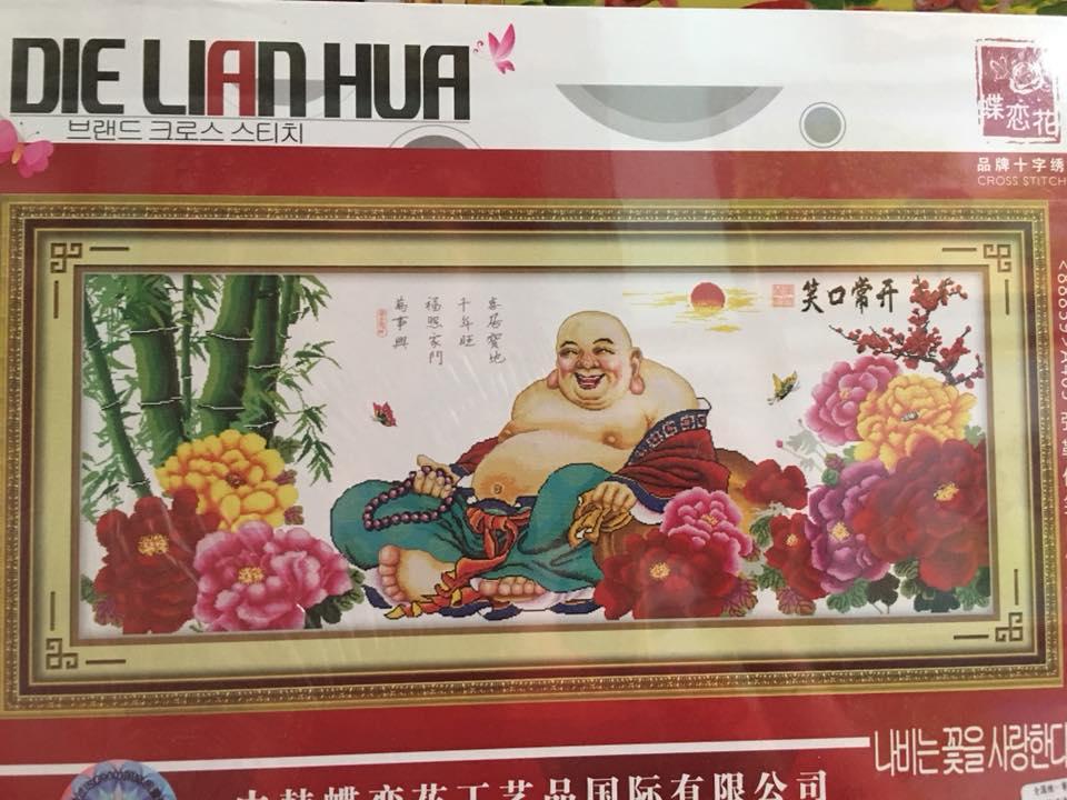 Tranh thêu chữ thập phật di lặc DLH- YA405- Kích thước: 164x70- Ngocthinhshop