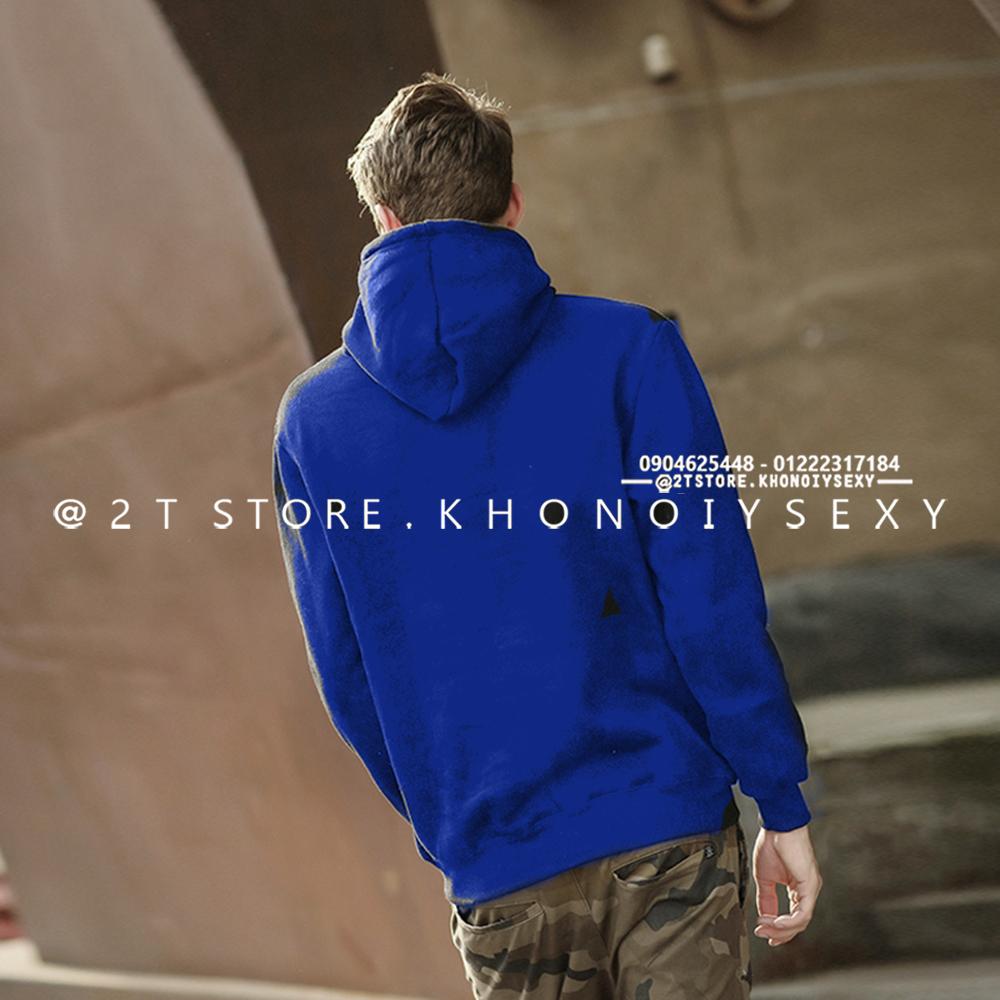 2T STORE ÁO KHOÁC HOODIE NỈ CÓ NÓN TRƠN MÀU XANH DƯƠNG 2TAKN08001-4.jpg