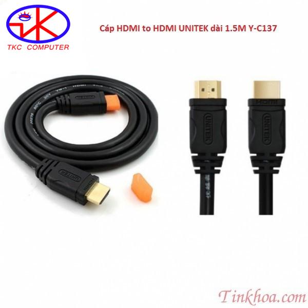 Cáp hdmi 1,5m unitek yc137u hỗ trợ 4k x 2k đạt độ phân giải full hd